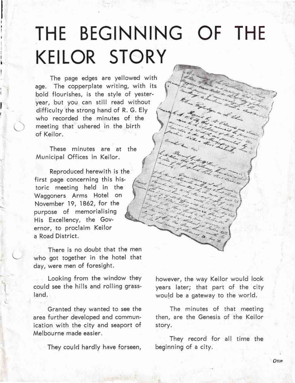 1963 Keilor Centenary