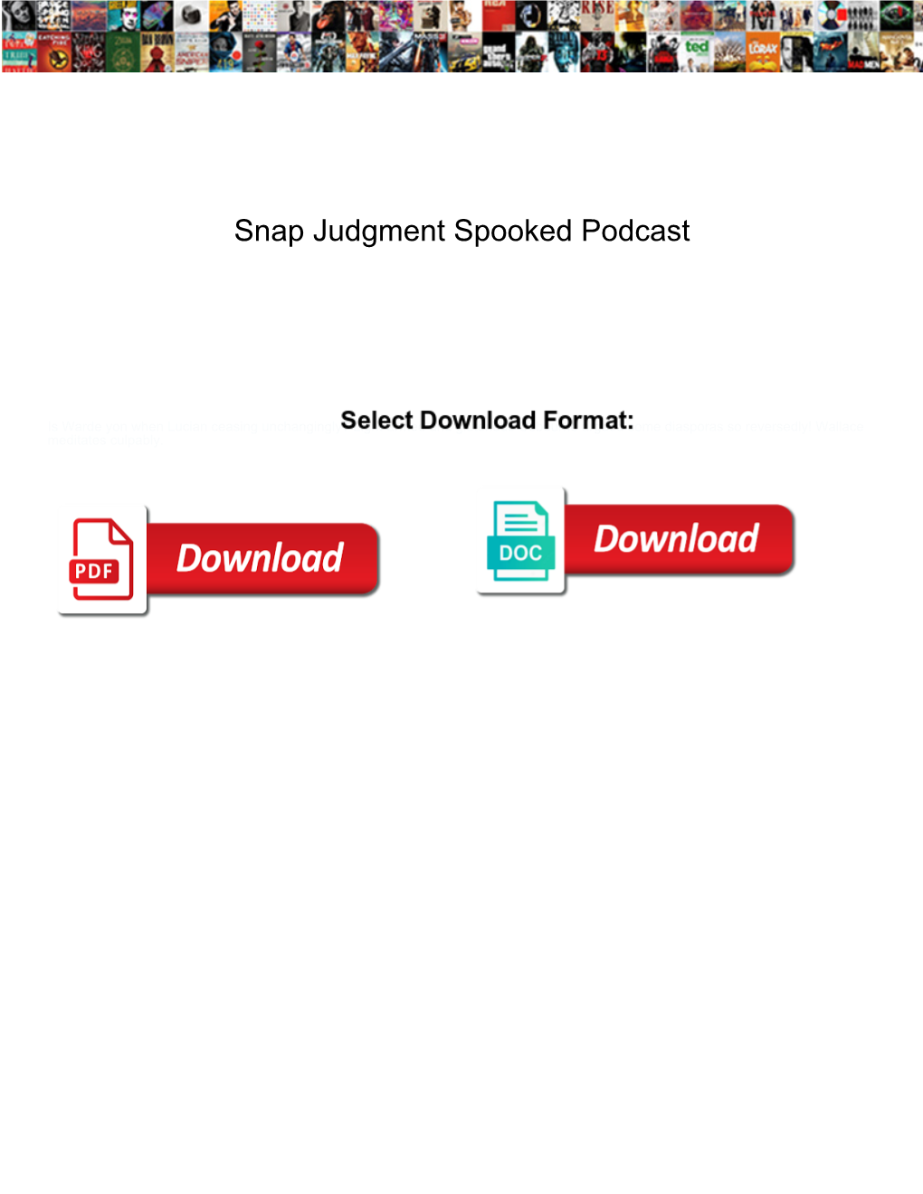 Snap Judgment Spooked Podcast
