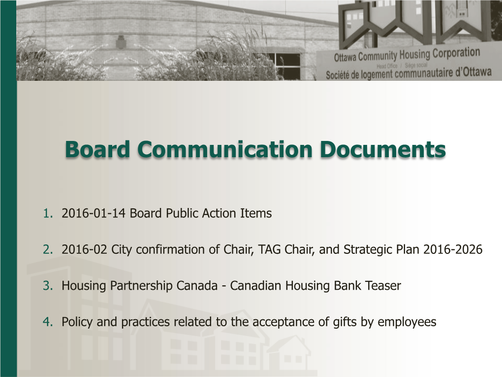 Board Communication Documents