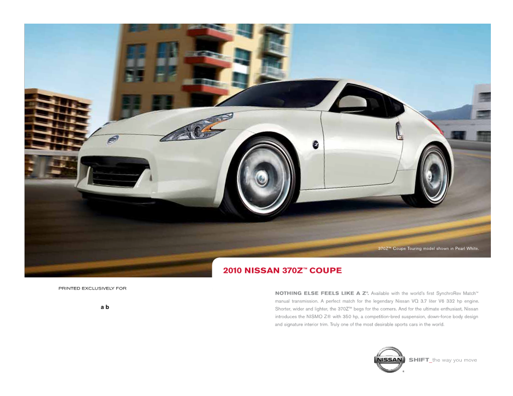 2010 Nissan 370Z Coupe, NISMO Z Brochure