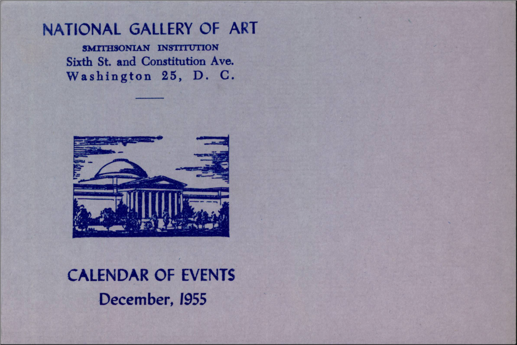 National Gallery of Art Calendar of Events