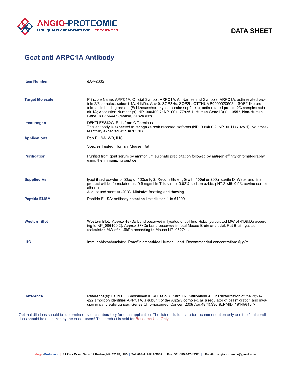 Dap-2605 Goat Anti-ARPC1A Antibody-PDF.Pdf