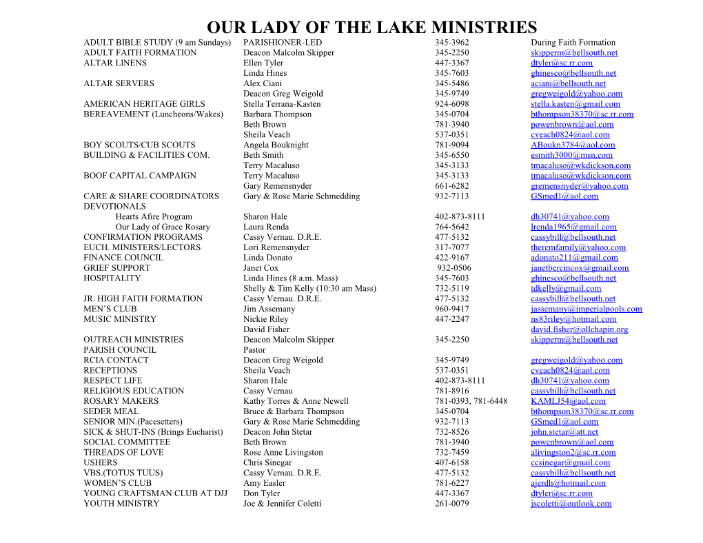 Our Lady of the Lake Ministries