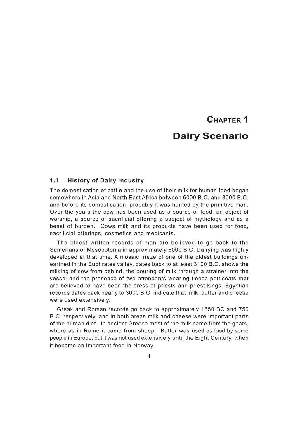 Dairy Scenario 1