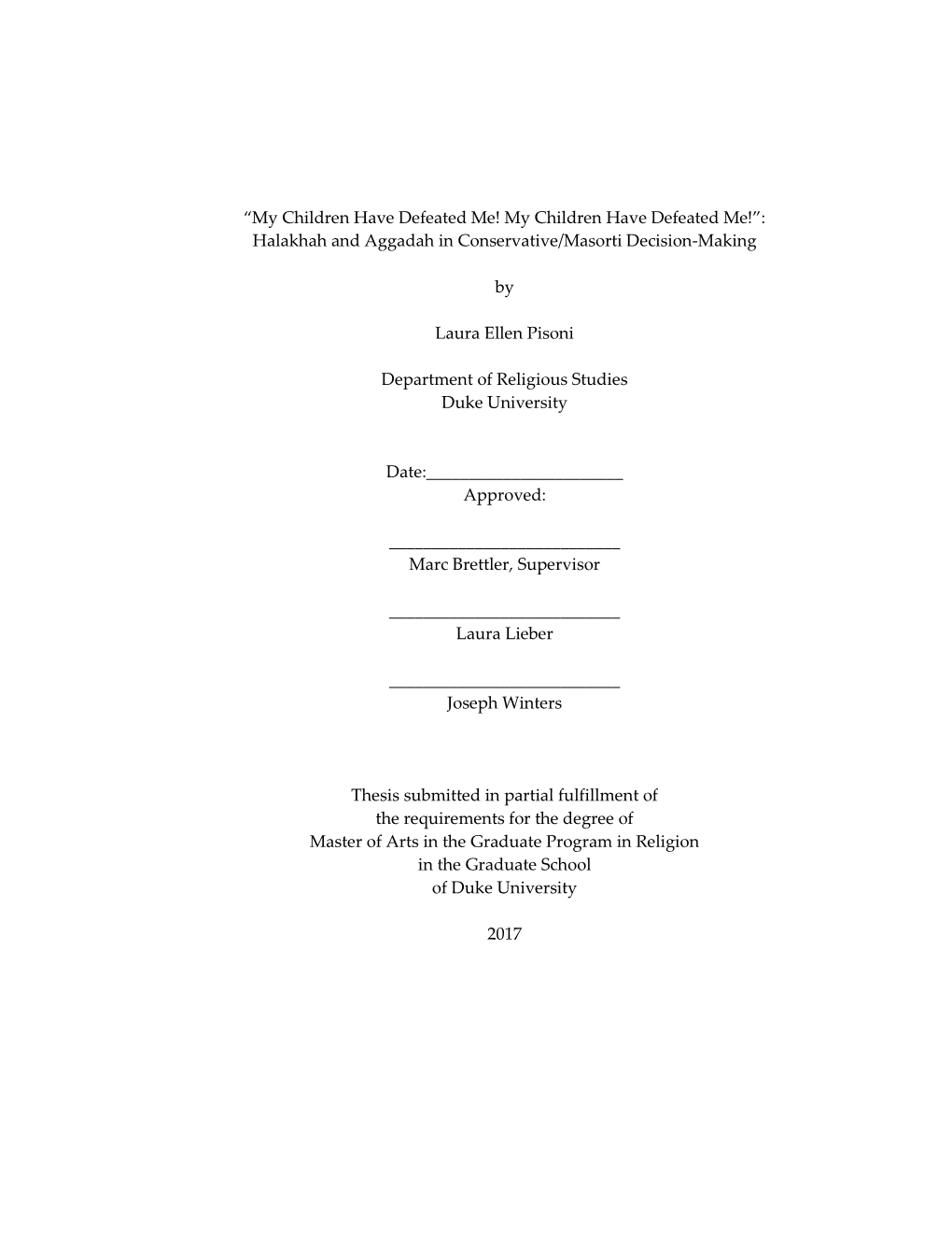 Duke University Dissertation Template