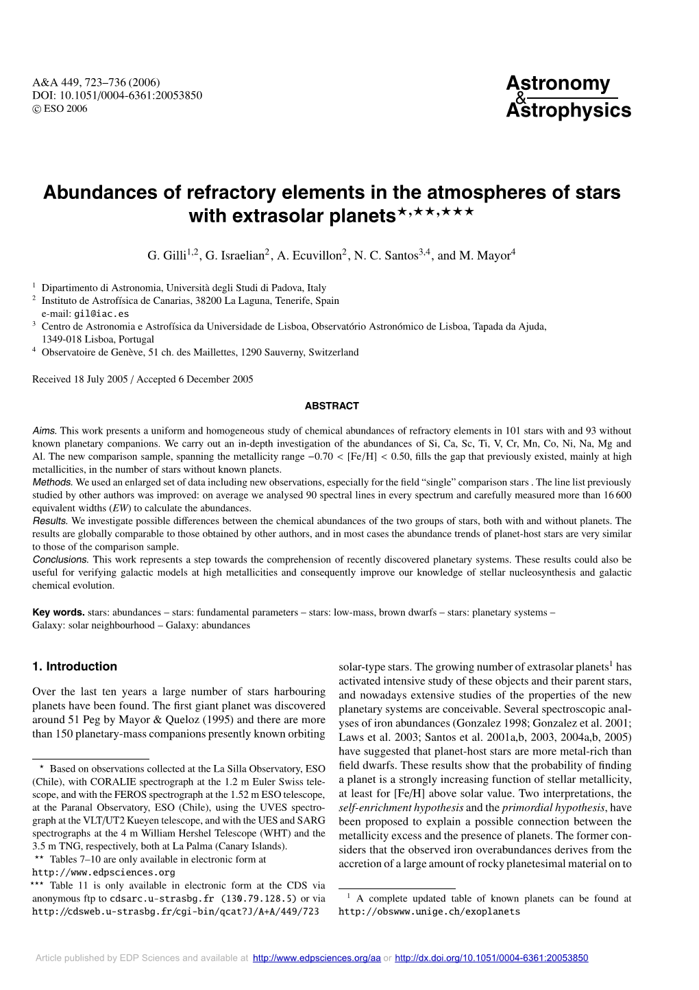 Abundances of Refractory Elements in the Atmospheres of Stars with Extrasolar Planets�,��,�