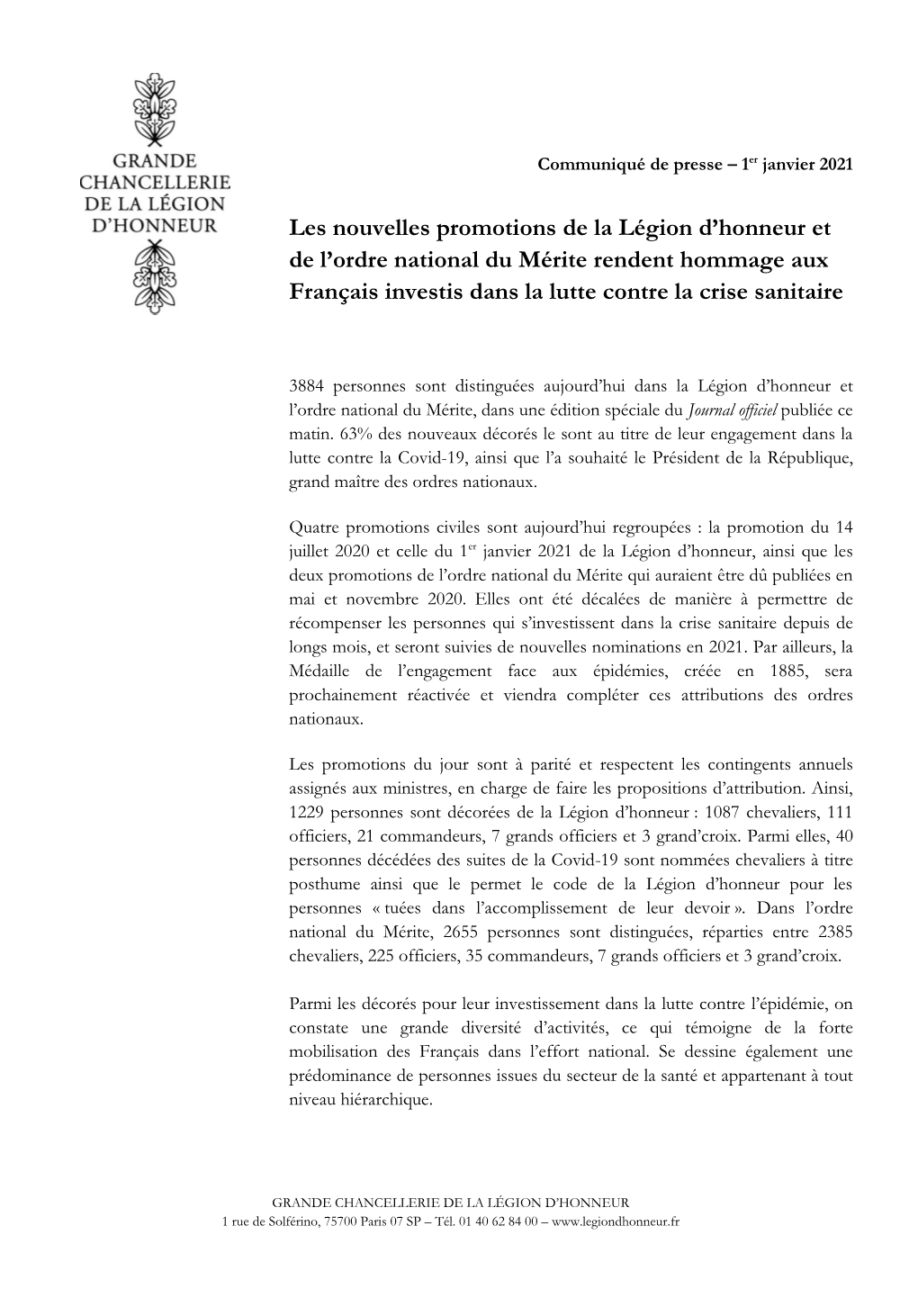 Ordre National Du Mérite Rendent Hommage Aux Français Investis Dans La Lutte Contre La Crise Sanitaire
