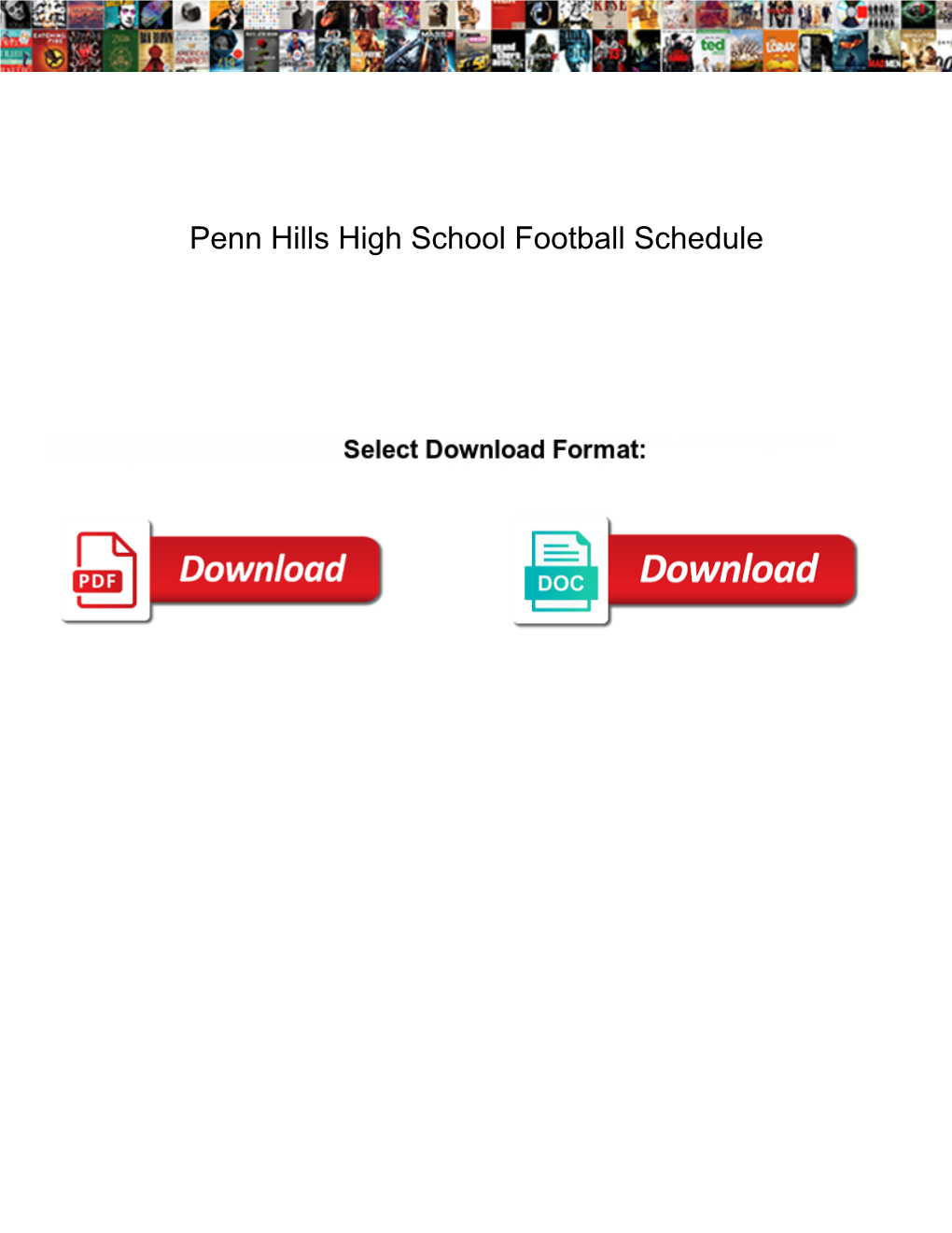 Penn Hills High School Football Schedule