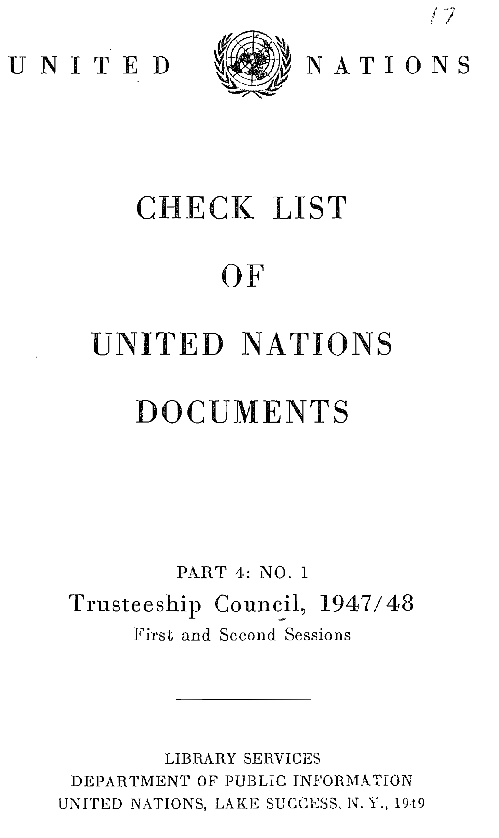 Index to Proceedings of the Trusteeship Council, 1947-1948