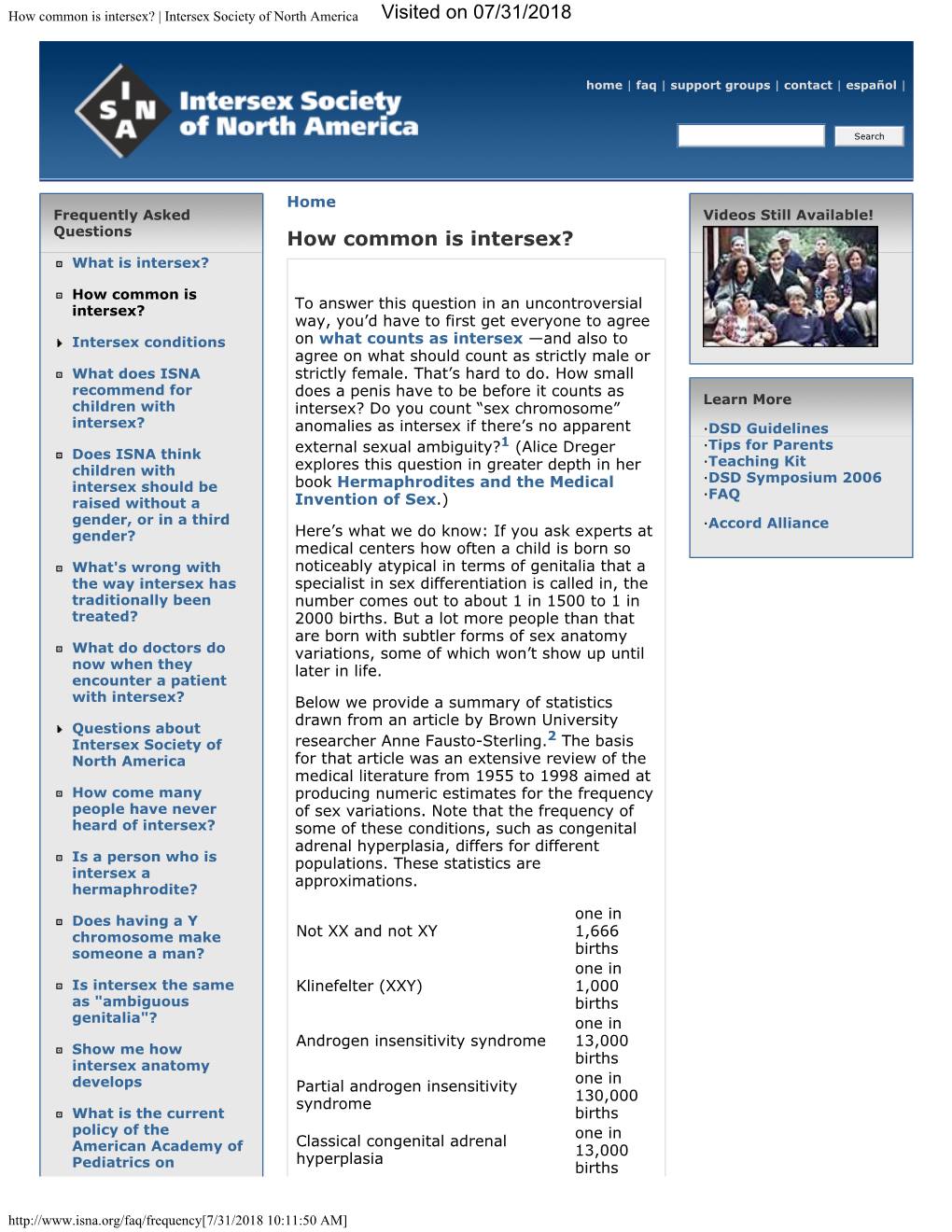 How Common Is Intersex? | Intersex Society of North America Visited on 07/31/2018