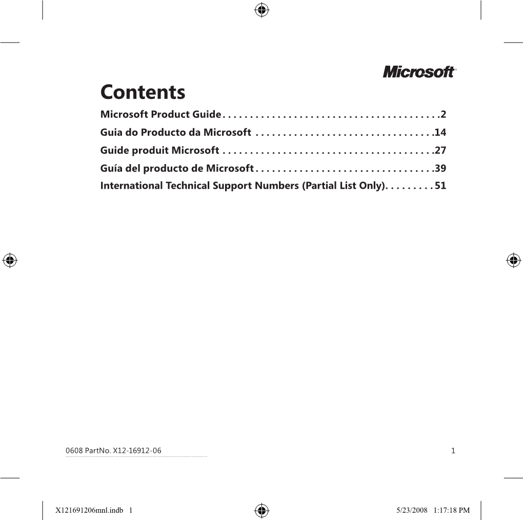 Contents Microsoft Product Guide