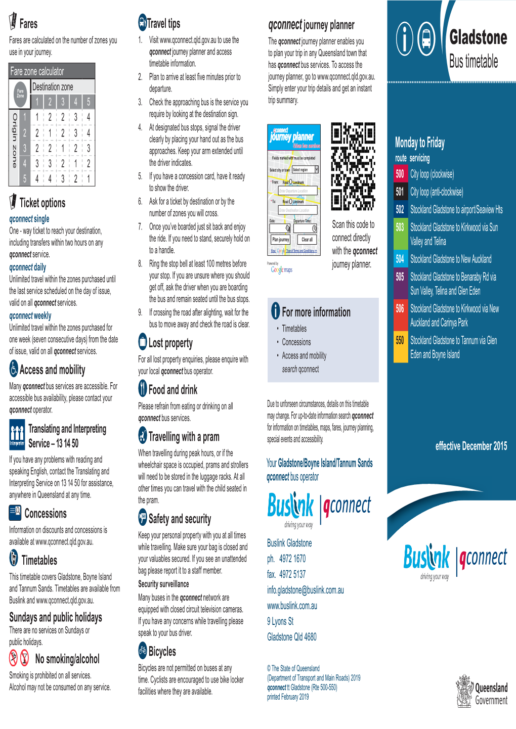 Gladstone Timetables Your Valuables Secured