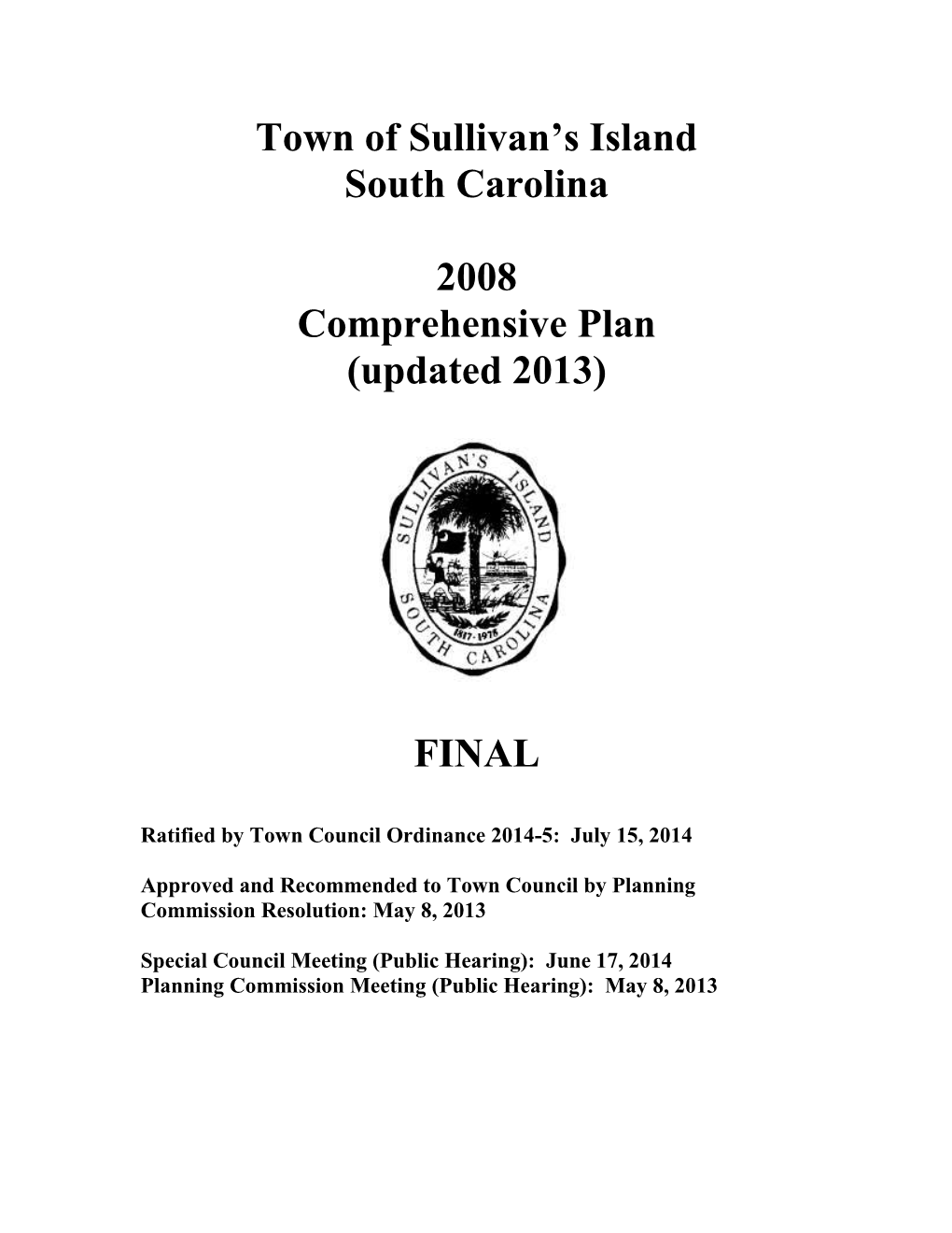 Town of Sullivan's Island Comprehensive Plan