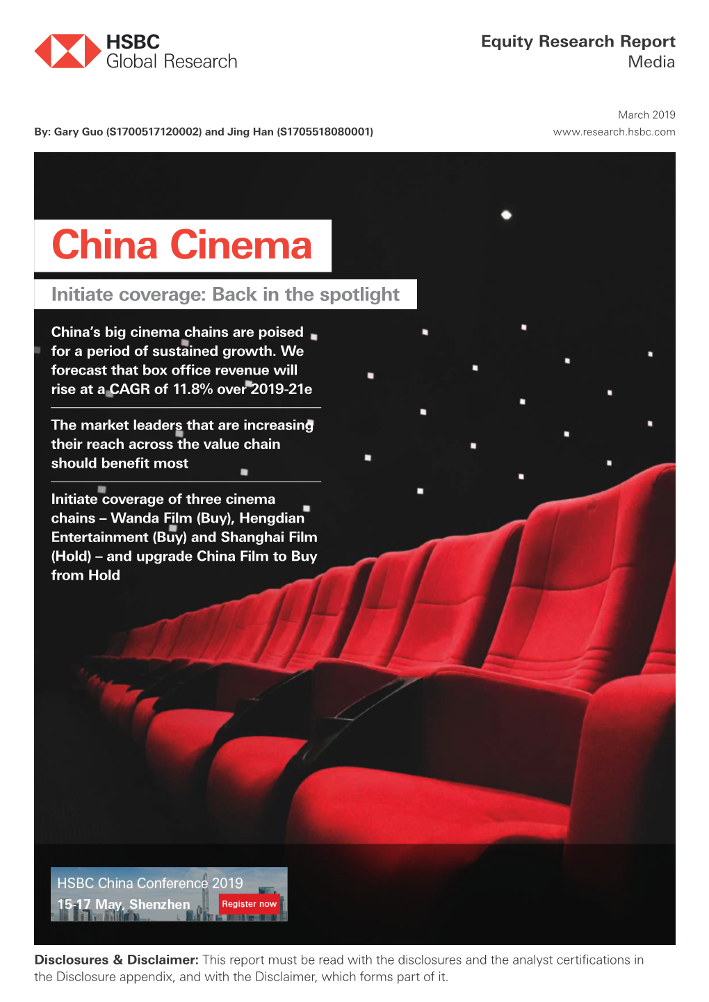 China Cinema Initiate Coverage: Back in the Spotlight