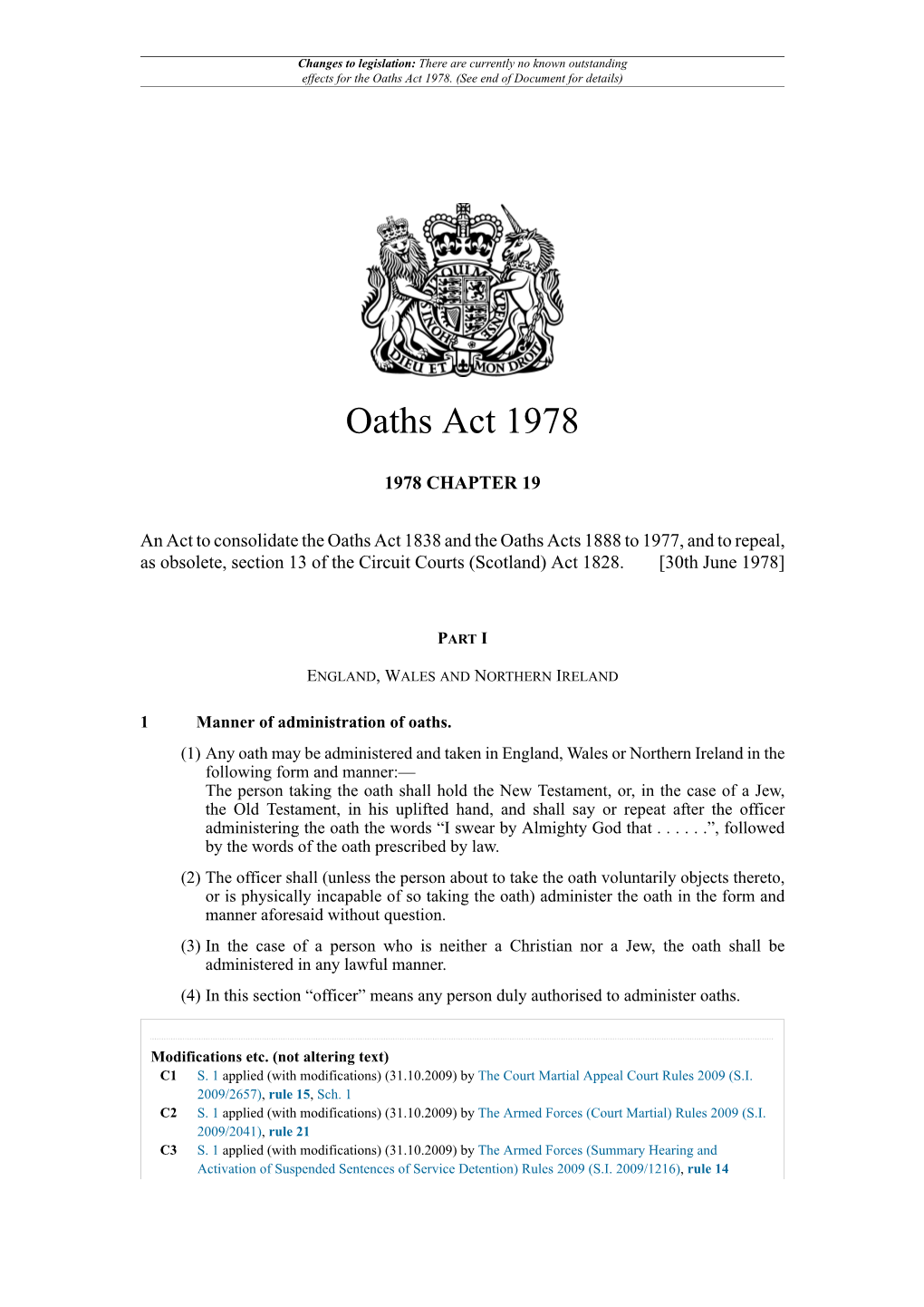 Oaths Act 1978