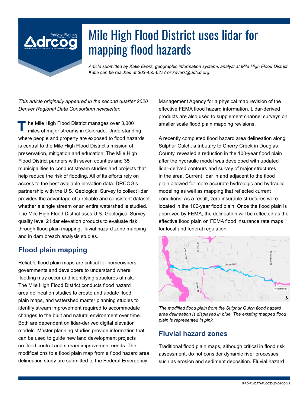 Mile High Flood District Uses Lidar for Mapping Flood Hazards