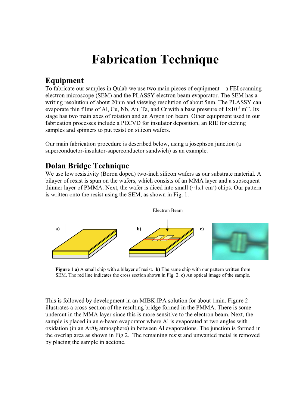 Fabrication Technique