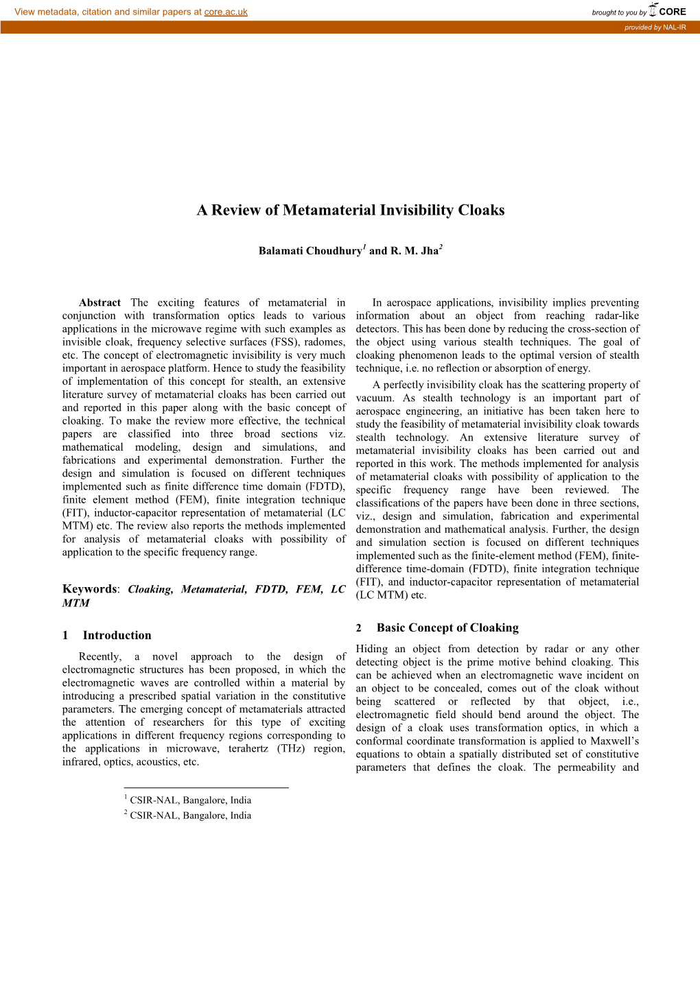 A Review of Metamaterial Invisibility Cloaks