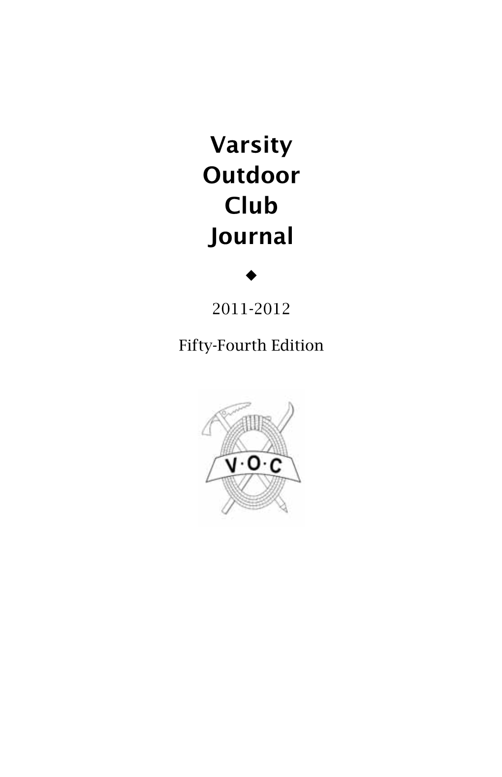 Varsity Outdoor Club Journal