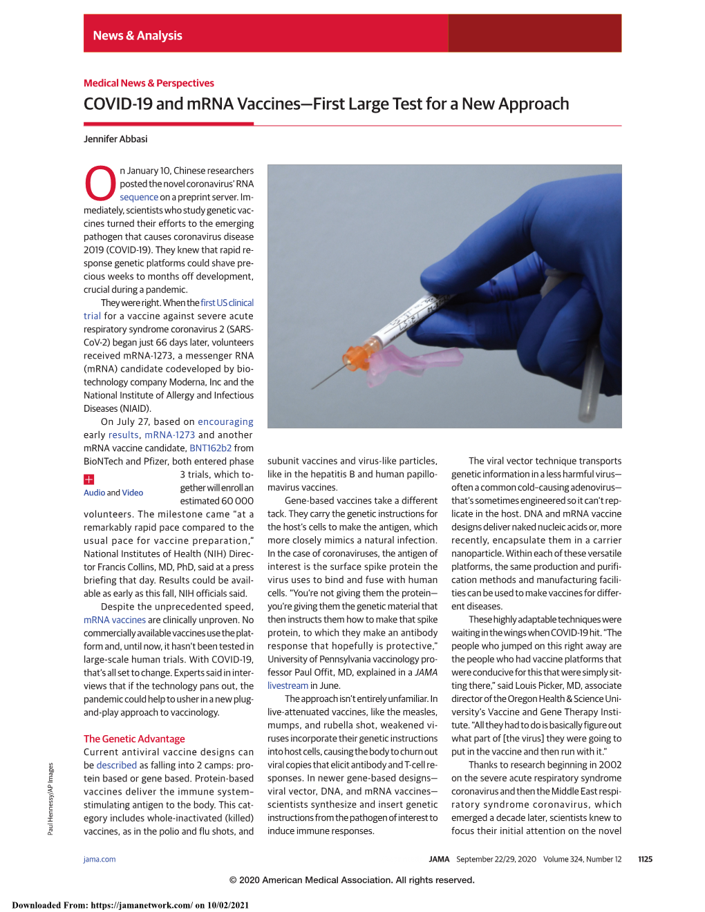 COVID-19 and Mrna Vaccines—First Large Test for a New Approach