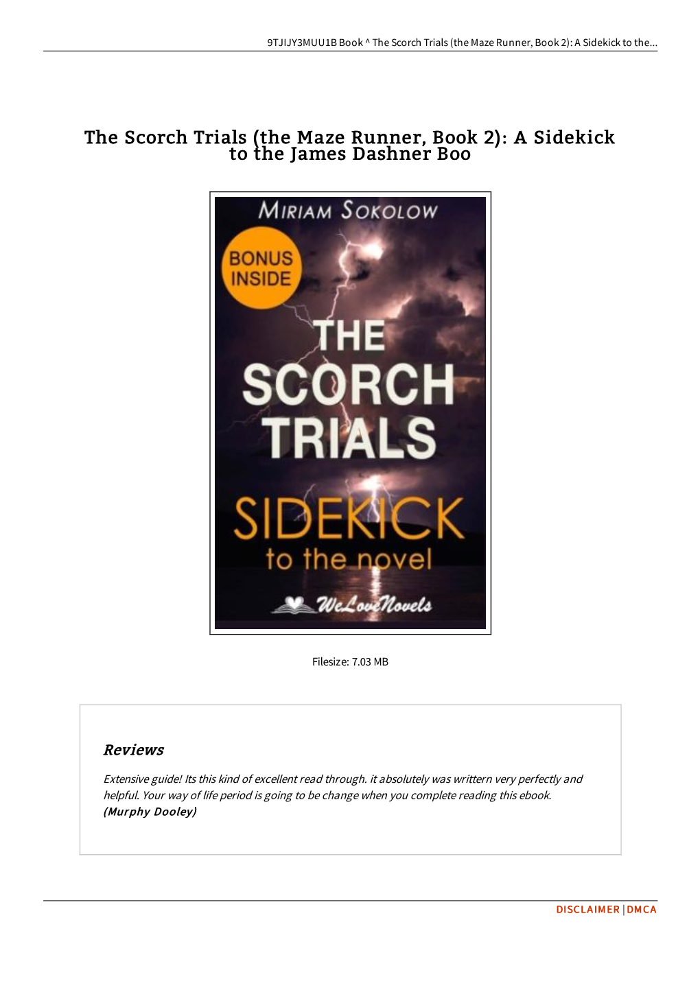 (The Maze Runner, Book 2): a Sidekick to the James Dashner Boo