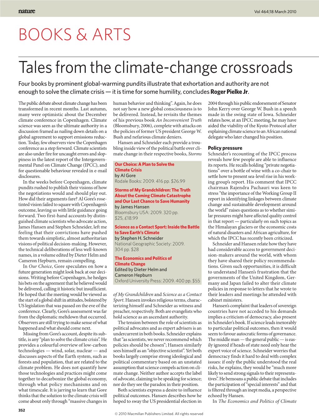 Tales from the Climate-Change Crossroads BOOKS & ARTS