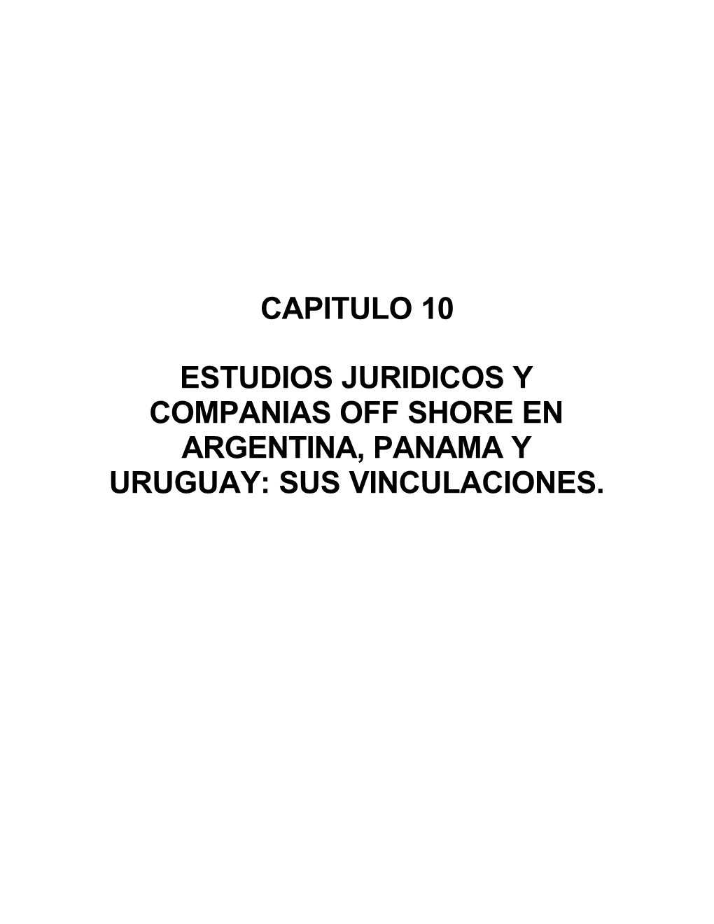 Capitulo 10 Estudios Juridicos Y Companias Off Shore En Argentina