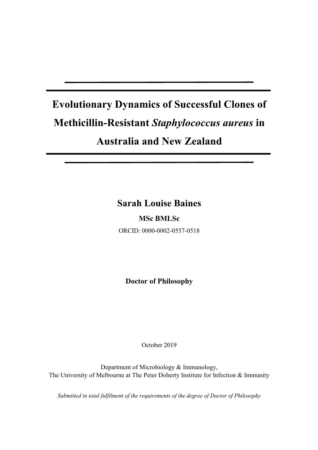 Staphylococcus Aureus in Australia and New Zealand