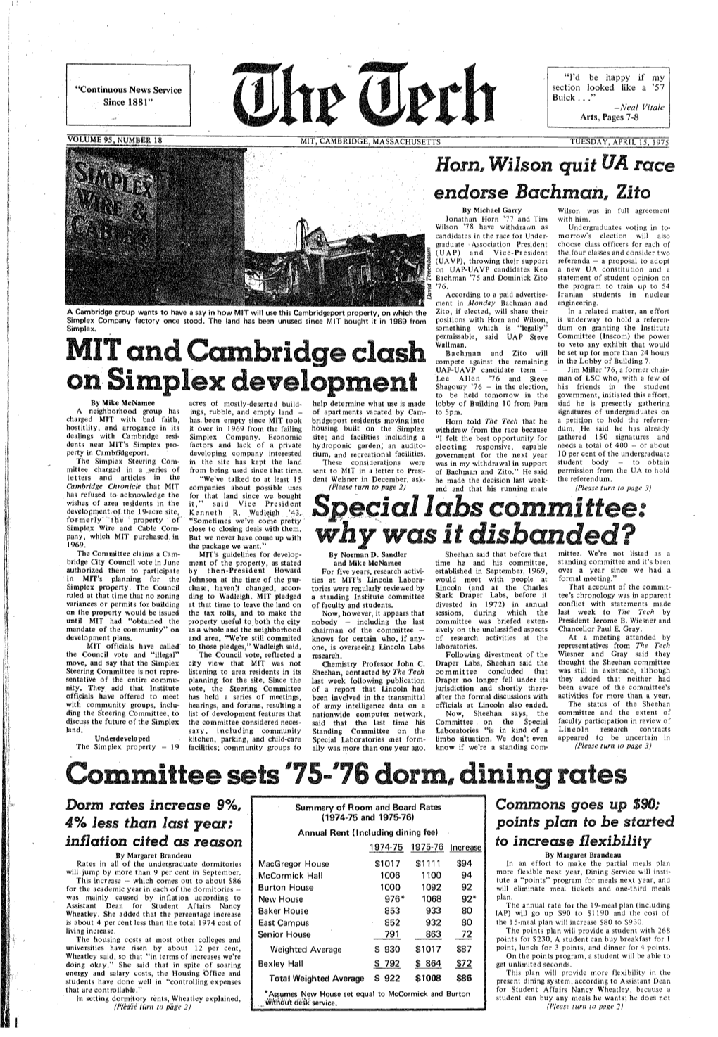 S It Disbanded ? the Committee Claims a Cam-- MIT's Guidelines for Develop- by Norman D