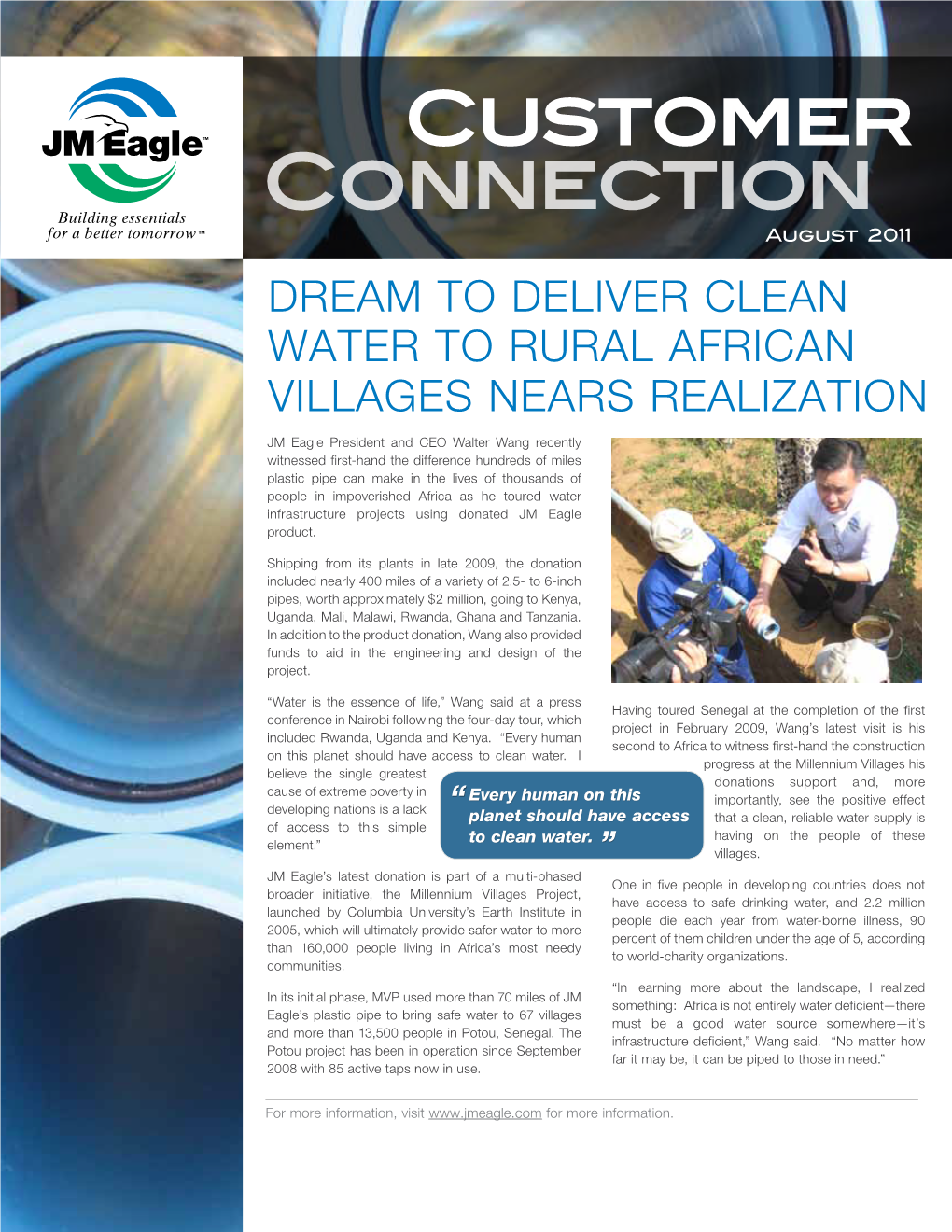 Dream to Deliver Clean Water to Rural African Villages Nears Realization