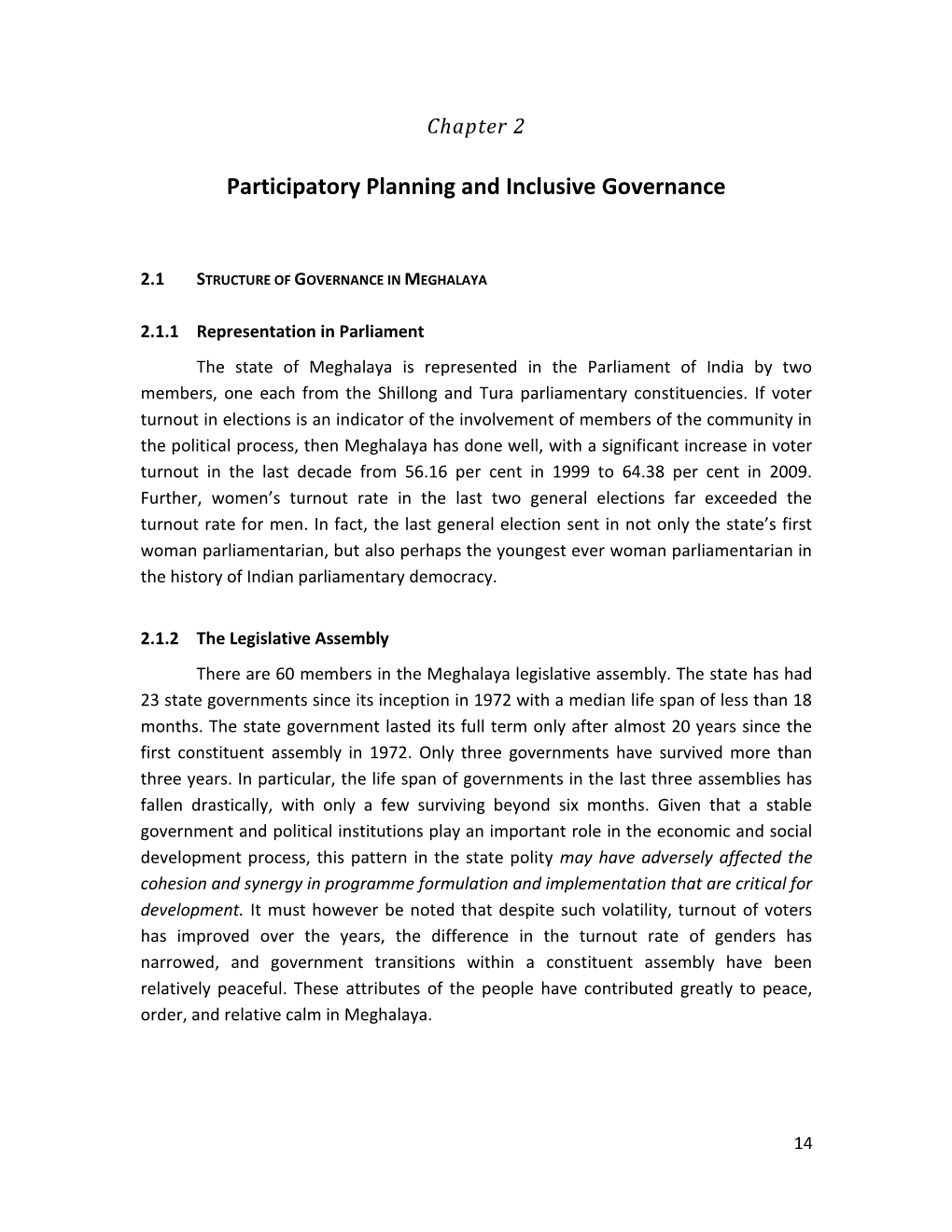 Chapter 2: Participatory Planning and Inclusive Governance