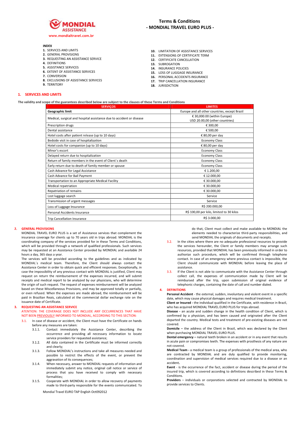 Mondial Travel Euro Plus