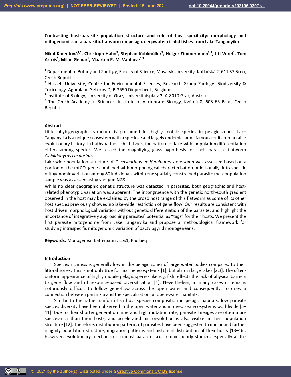 Contrasting Host-Parasite Population Structure and Role Of