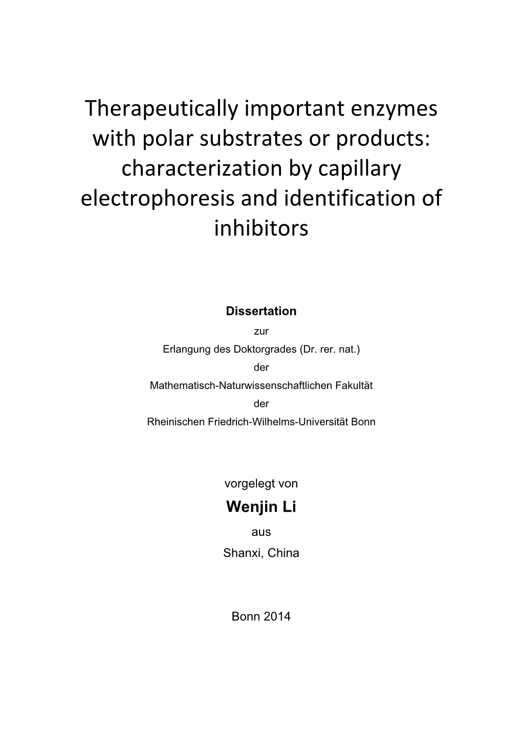 Characterization by Capillary Electrophoresis and Identification of Inhibitors