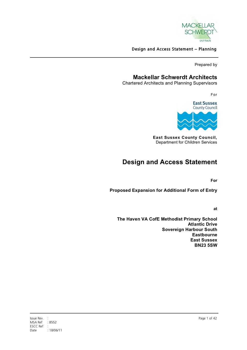 8552 Design and Access Statement