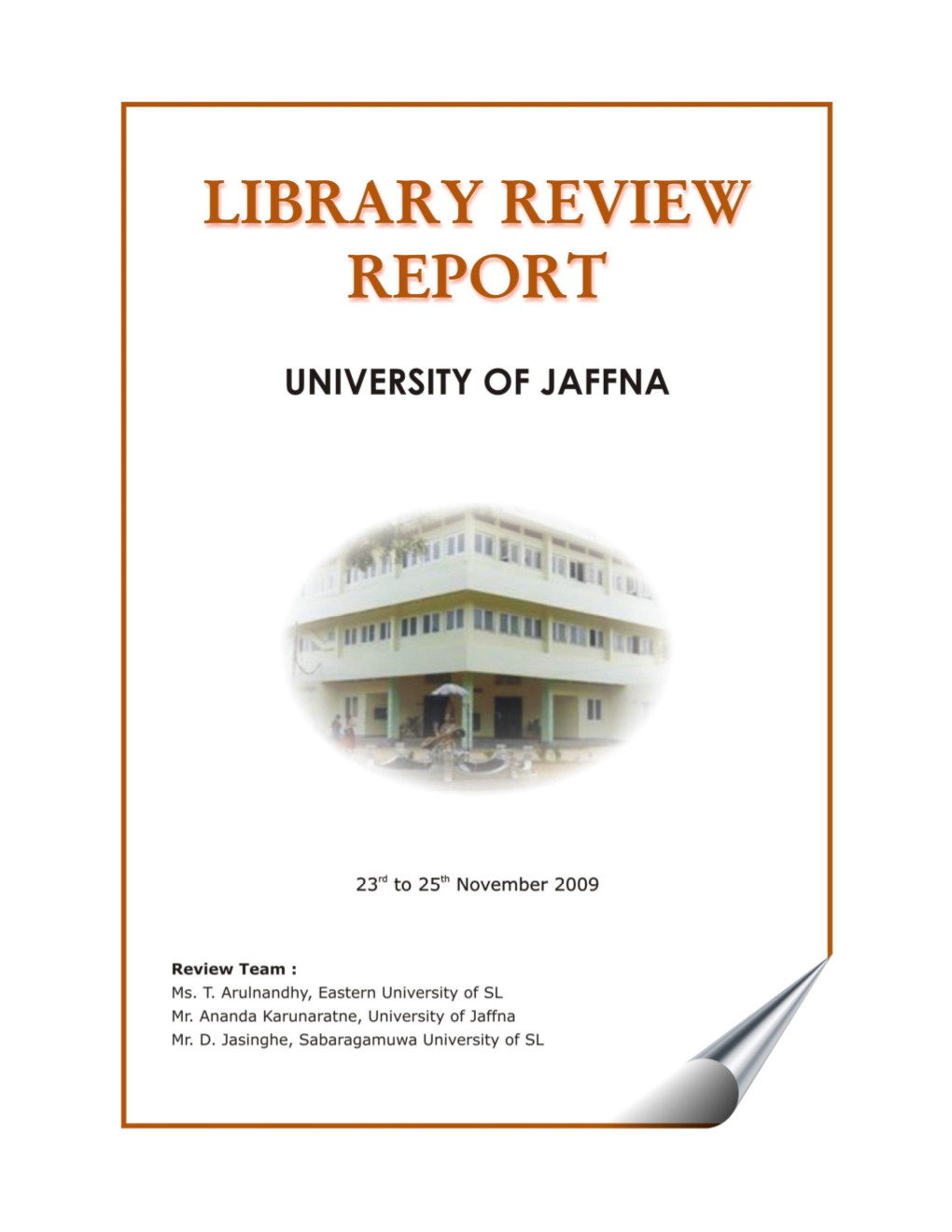 Library Review Report, University of Jaffna -.: UGC WEB PORTAL