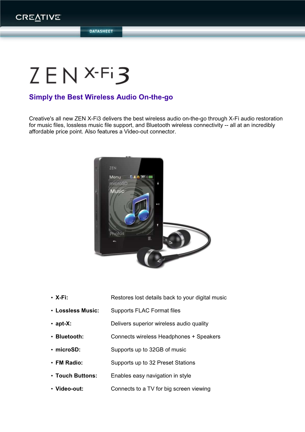 Datasheet ZEN X-Fi3 EN.Rtf