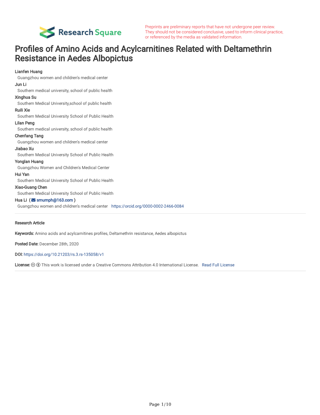 Pro Les of Amino Acids and Acylcarnitines Related With