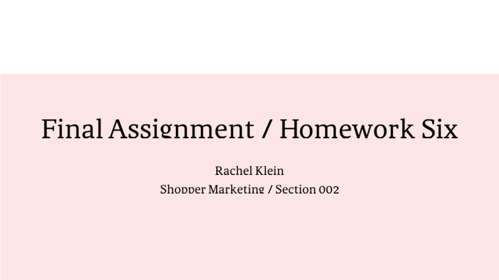 Final Assignment – Homework 6