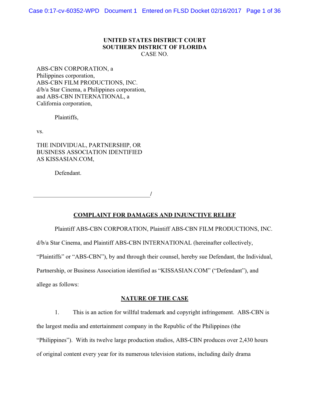 Filed Its Lawsuit (Pdf)