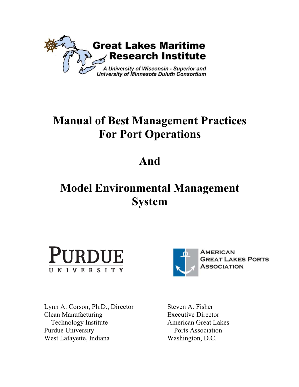 Manual of Best Management Practices for Port Operations and Model