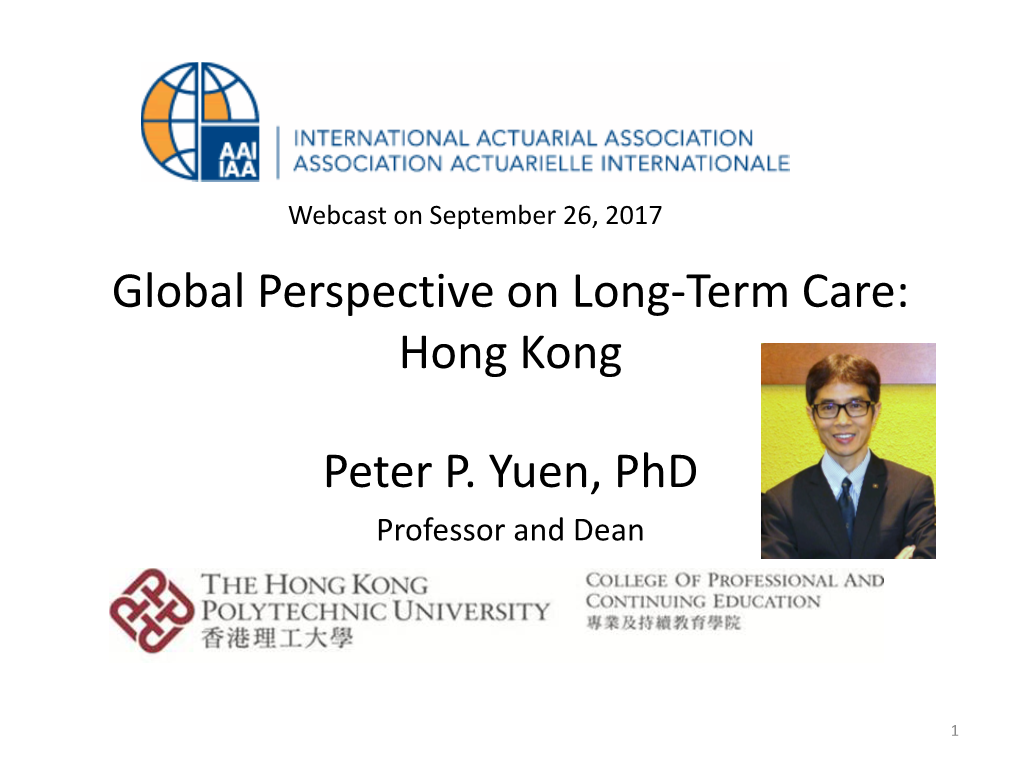 Global Perspective on Long-Term Care: Hong Kong