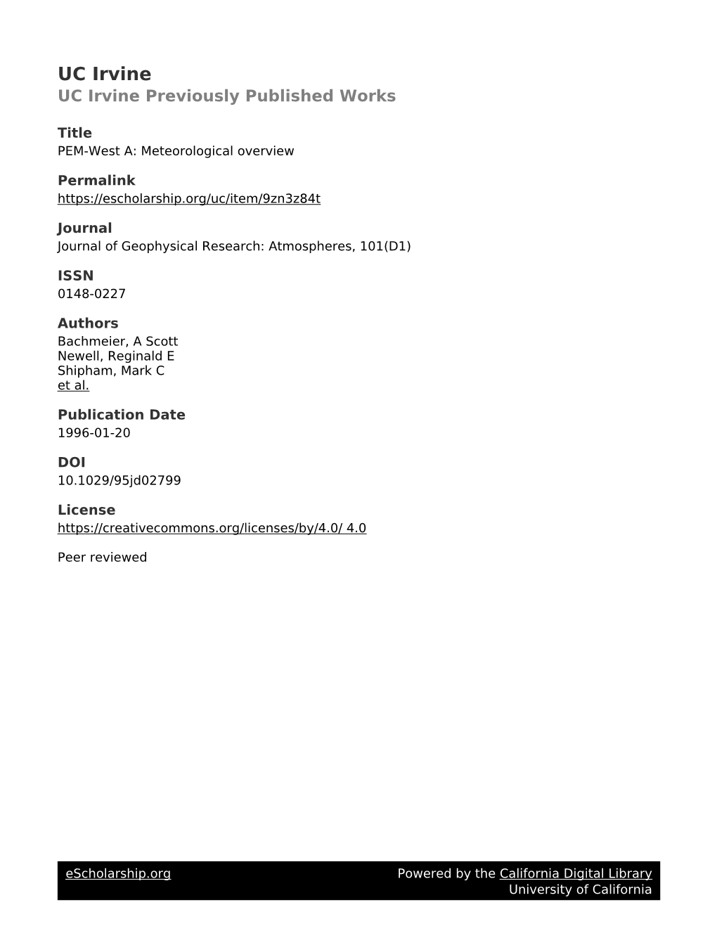 PEM-West A: Meteorological Overview