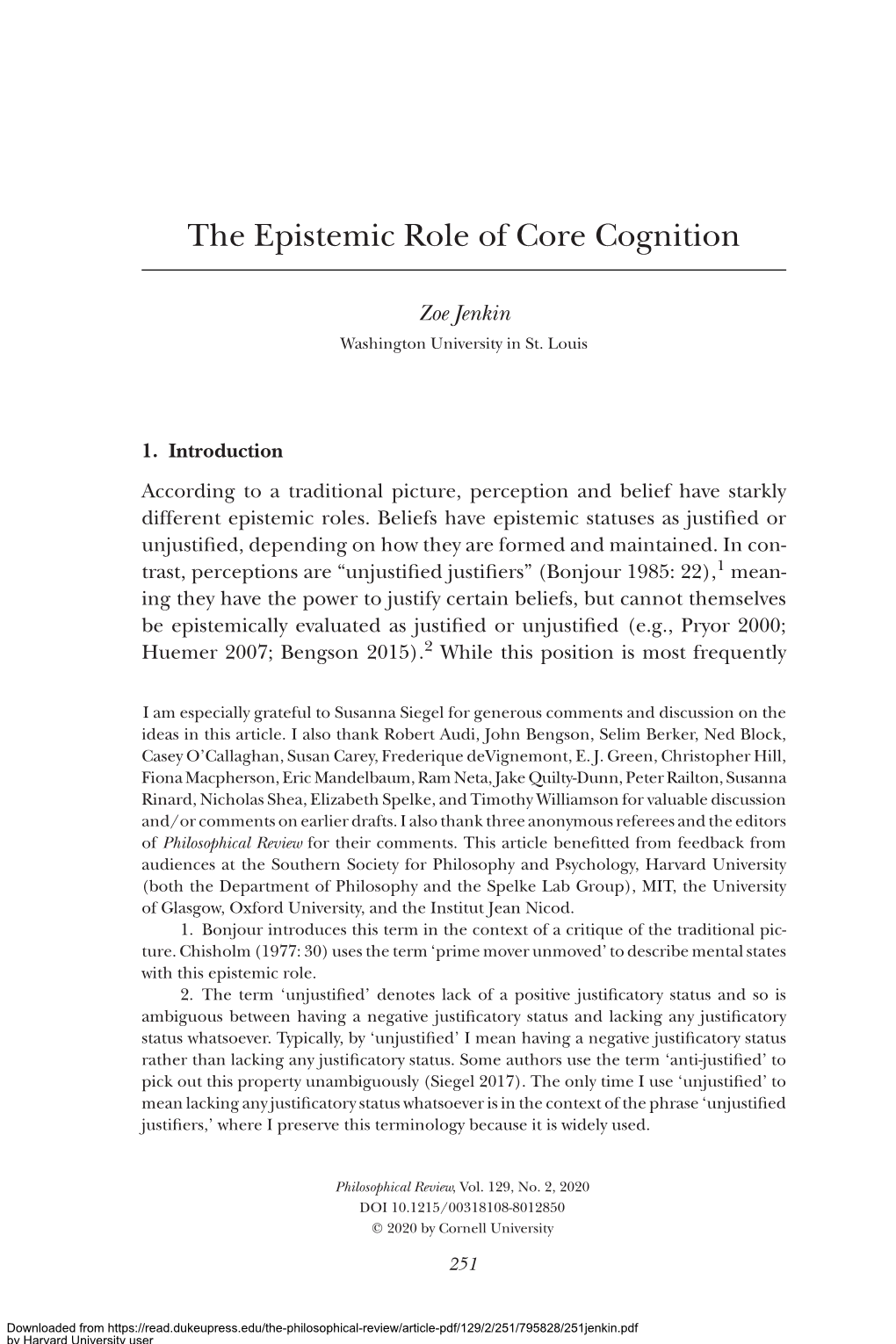 The Epistemic Role of Core Cognition