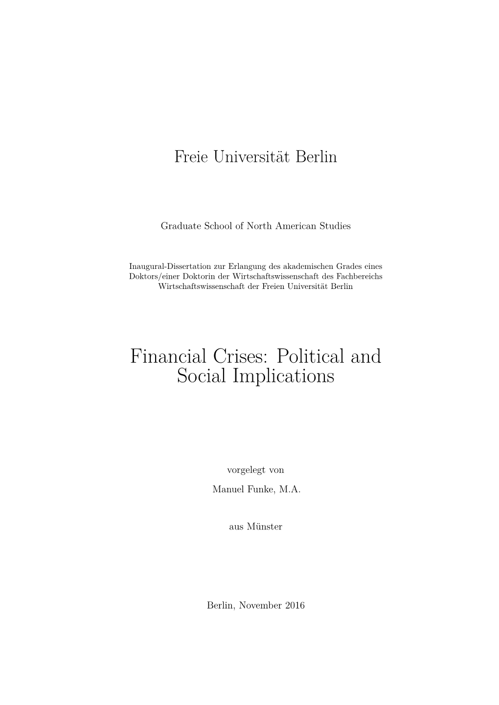 Politics After Financial Crises, 1870-2014