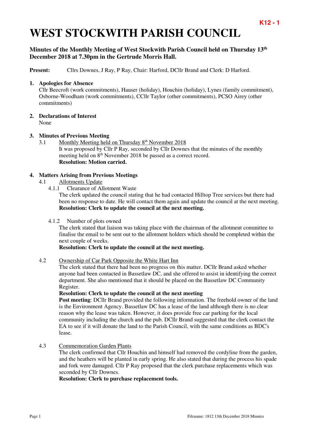 West Stockwith Parish Council