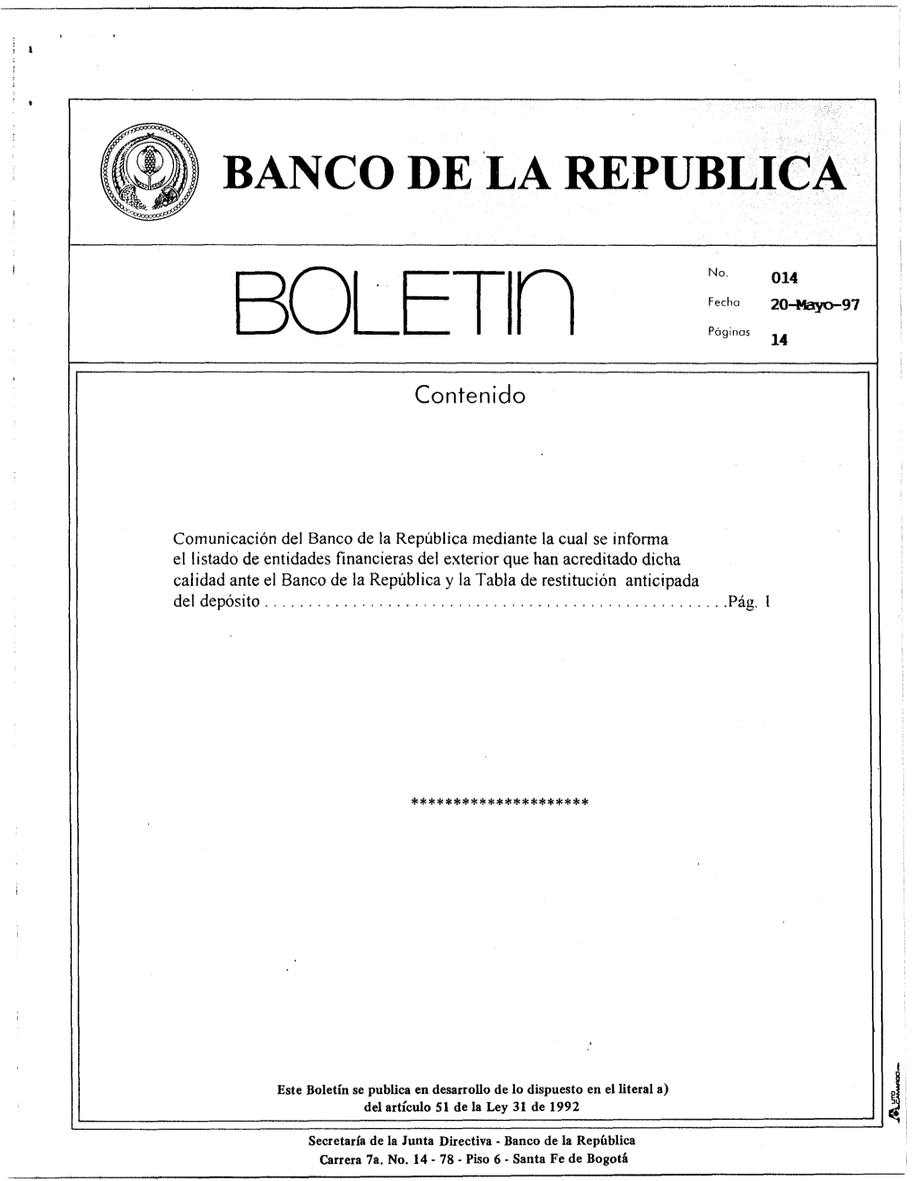 Banco De La República
