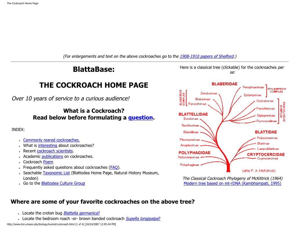 The Cockroach Home Page