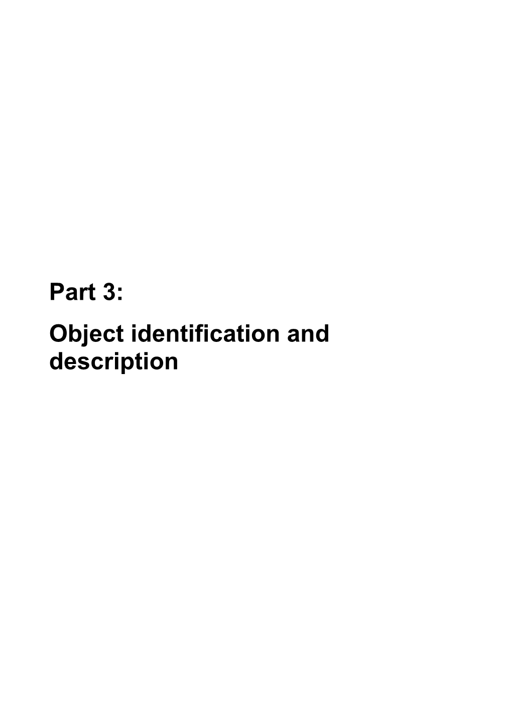 Object Identification and Description