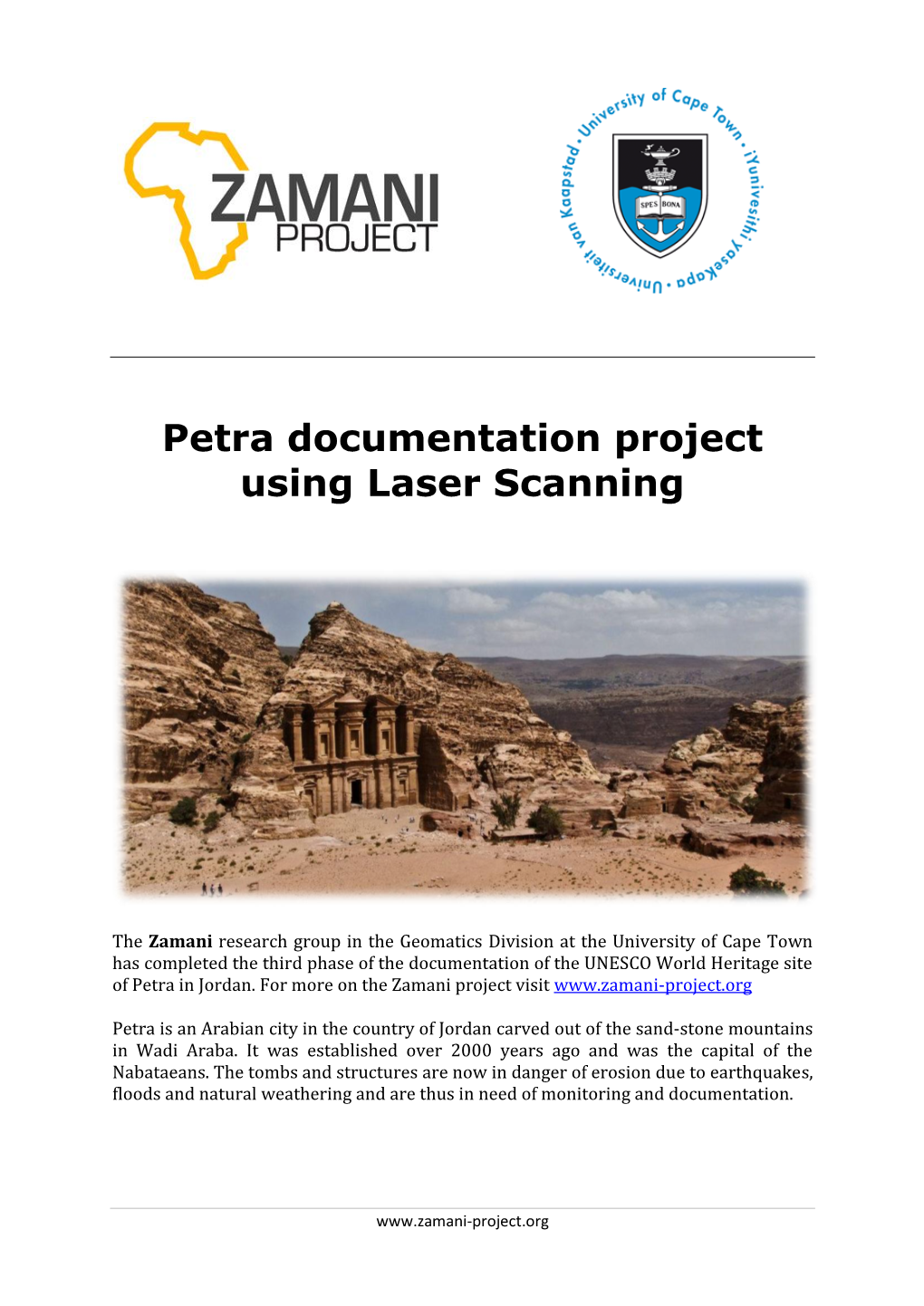 Laser Scanning of Petra